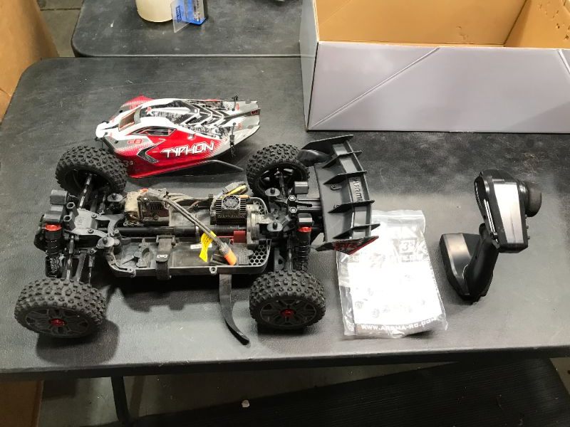 Photo 3 of ARRMA RC Car 18 TYPHON 4X4 V3 3S BLX Brushless Buggy RTR Battery and Charger Not Included Red ARA4306V3