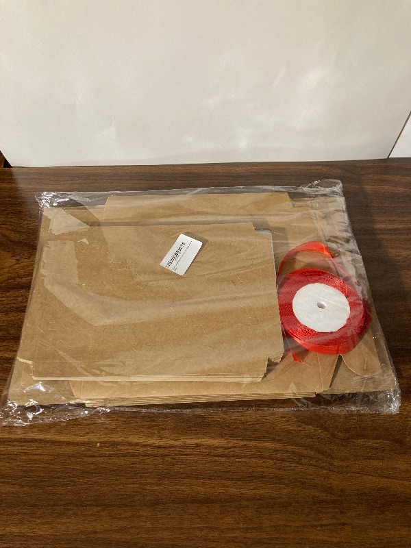 Photo 1 of 24 Pack Kraft Cupcake Boxes 6 Count with inserts and Window 95 X 65 X 3 Bakery Boxes with Satin Ribbon Included for Muffins or Pastries by Kmatee