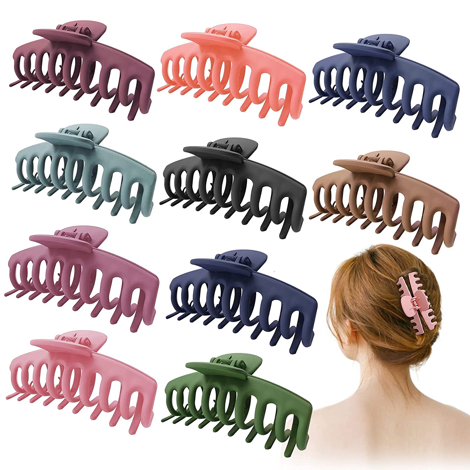 Photo 1 of 10PCS Hair Claw ClipsLarge Jaws