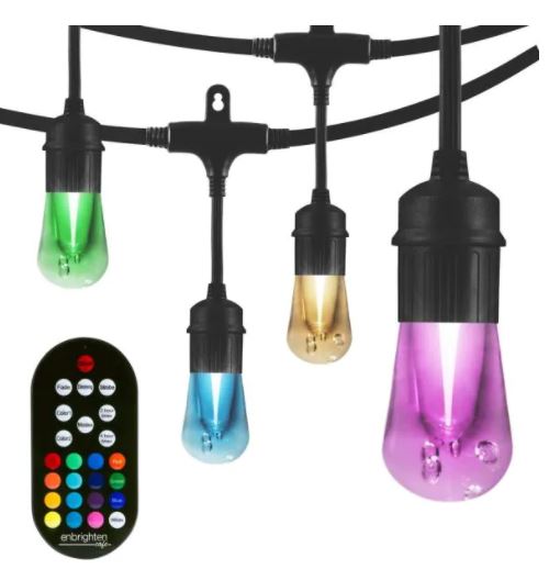 Photo 1 of 24bulb 48 ft Vintage Seasons Color Changing Cafe Integrated LED String Lights Black