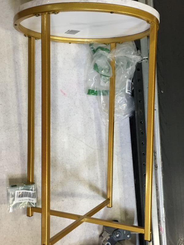 Photo 1 of 2 feet high x 16 inches width chair color white and goldscuffed and scratched