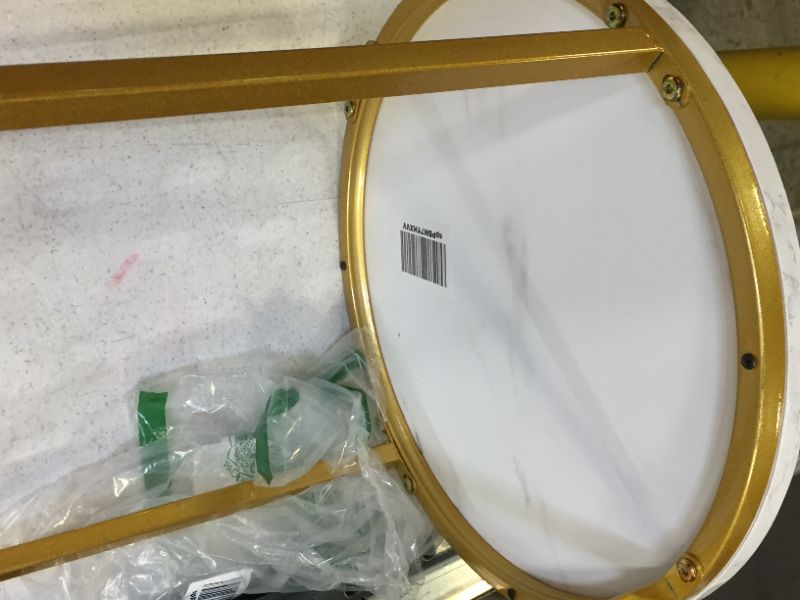 Photo 1 of 2 feet high x 16 inches width chair color white and goldscuffed and scratched