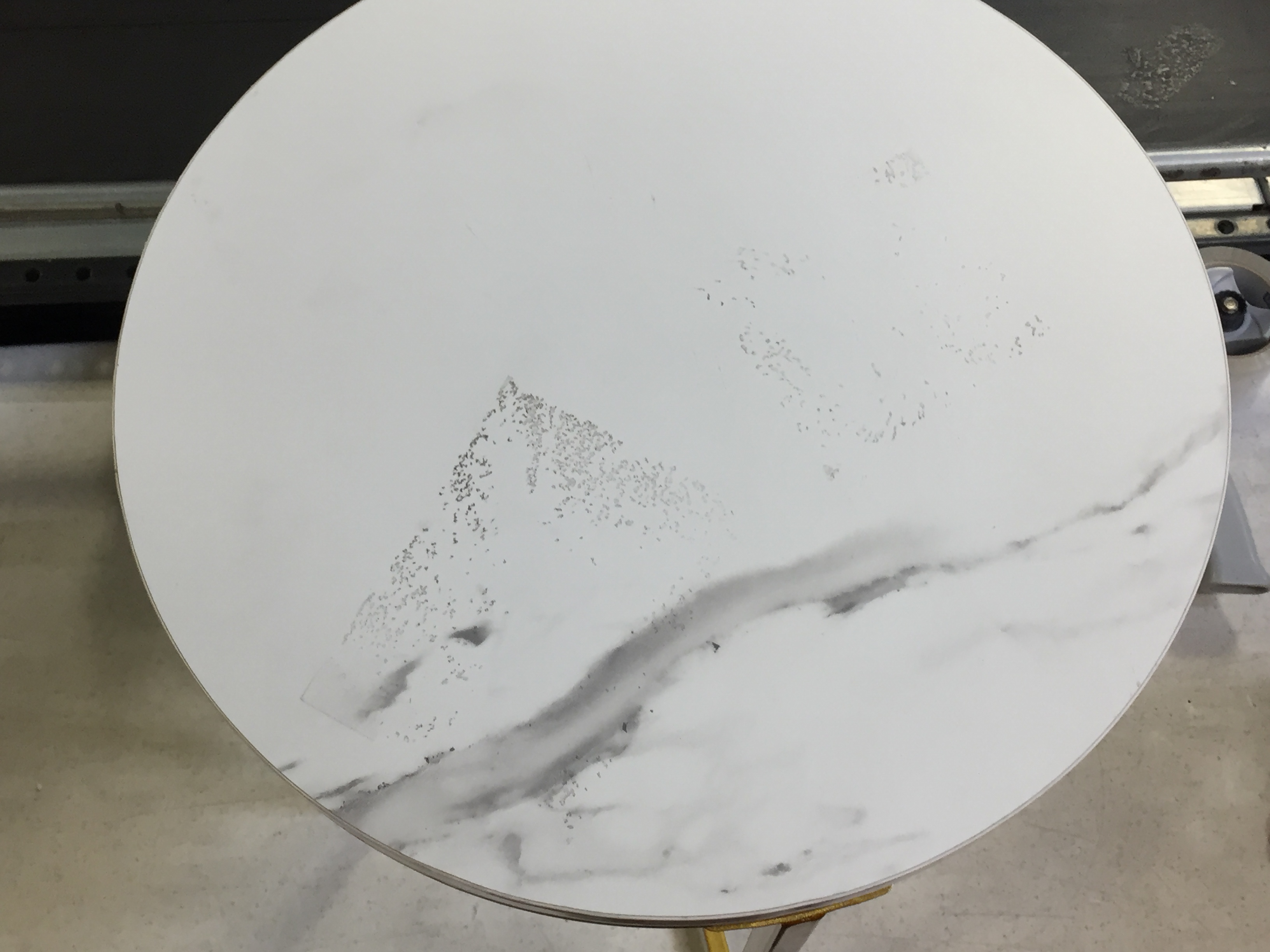 Photo 1 of 2 feet high x 16 inches width chair color white and goldscuffed and scratched