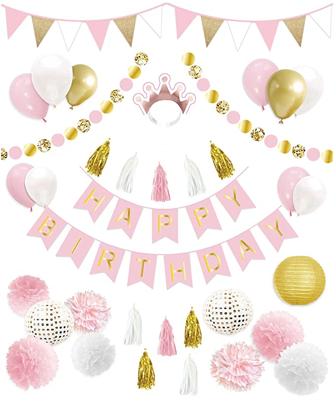Photo 1 of 2PC LOT
Decorlife 43PCS Pink and Gold Birthday Party Decorations Complete Pack Party Decoration Supplies for Women Girls Includes Happy Birthday Banner Headband Tissue Flower Party Balloons for 1st 16th 18th 21st 30th Birthday

Bubble Machine Blower for T