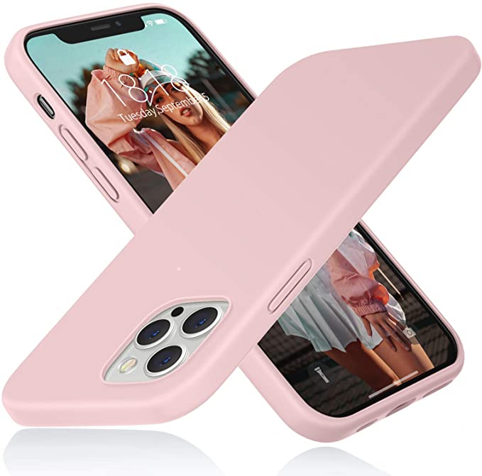 Photo 1 of DTTO Compatible with iPhone 12 Pro Max Case Full Covered Silicone Rubber Cover Enhanced Camera and Screen Protection with Honeycomb Grid Cushion for iPhone 12 Pro Max 67 2020 Pink Sand