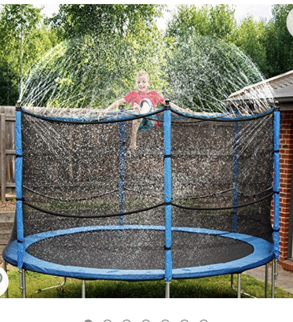 Photo 1 of 46 out of 5 stars  36 Reviews
MOAOO Trampoline Sprinkler Outdoor Trampoline Water Play Sprinklers for Kids Fun Summer Water Game Toys Sprinklers Backyard Water Park for Boys Girls Trampoline Accessories 39ft