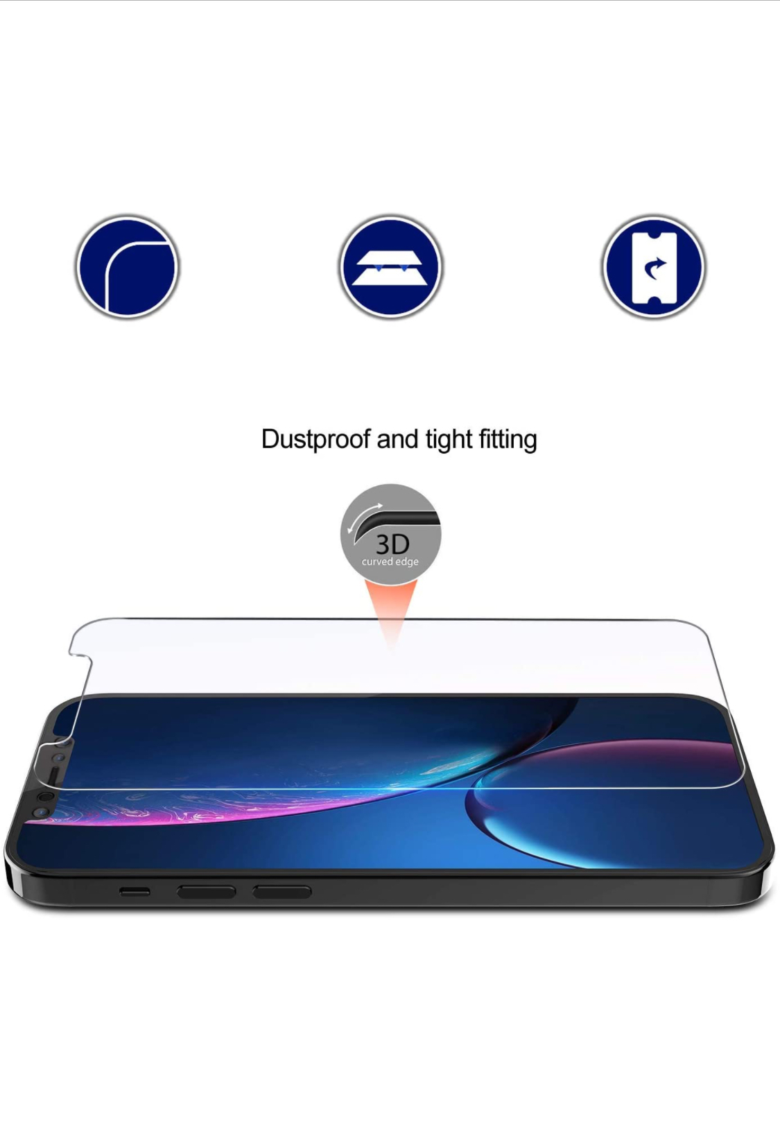 Photo 1 of 3 Pack MMY Compatible with iPhone 12 Screen Protector iPhone 12 Pro Screen Protector 61 Inch 5G  1 Pack for iPhone 12 CaseiPhone 12 Pro Case Tempered Glass  Clear