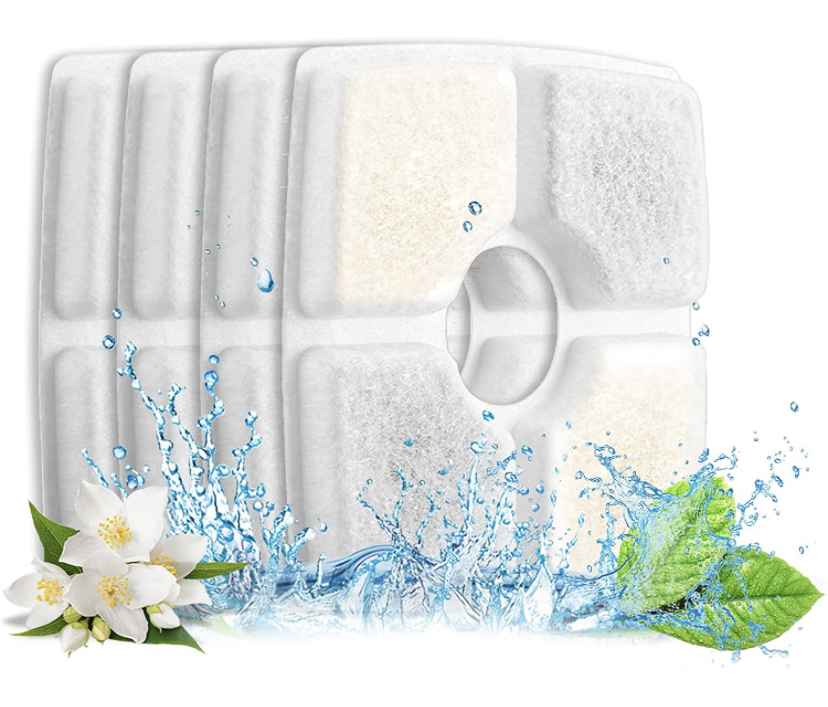 Photo 1 of Replacement Filters for Cat Fountain NEIQII 2 4Pack Square Replacement Filters for 84oz25L Automatic Pet Water Fountain Dog Water Dispenser 8 ct