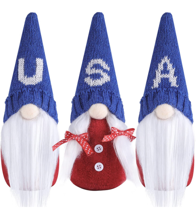 Photo 1 of 4th of July Patriotic Gnome Veterans Day 13inches Election Decoration Uncle Sam Tomte Knitwear Gift Stars and Stripes Nisse Handmade Scandinavian Ornaments Kitchen Tiered Tray Decorations USA3