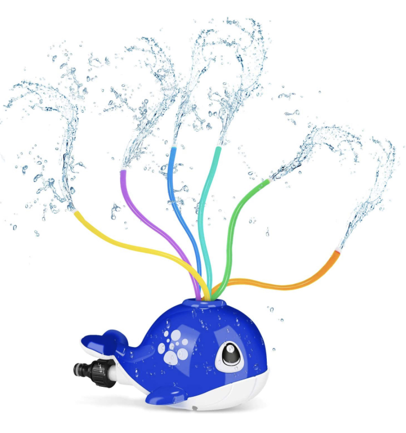 Photo 1 of Fixget Water Sprinkler Toy for Kids Water Spray Sprinkler Toy with 6 Colorful Wiggle Tubes Cool Spinning Whale Splash Fun Games for Backyard Summer Activities Outdoor PlaySpray Up to 8ft 2 pk