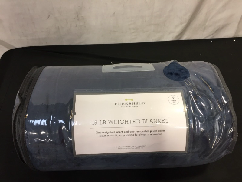 Photo 2 of 55 x 80 Microplush Weighted Blanket with Removable Cover  Threshold