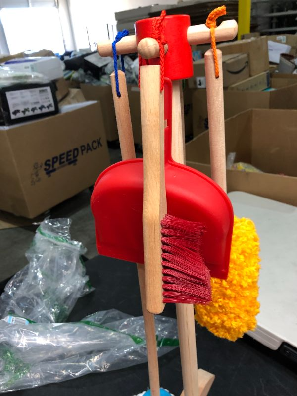 Photo 3 of Melissa  Doug Lets Play House Dust Sweep Mop 6 Piece Pretend Play Set