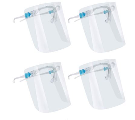 Photo 1 of 4 pack Face Shields With Glasses Frame 4 Pack Reusable Anti Fog Full Face Shield