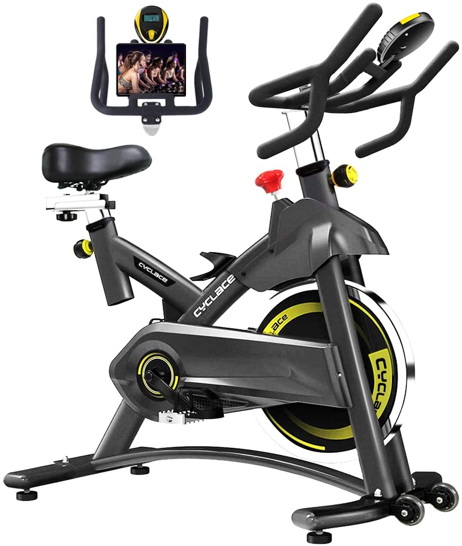 Photo 1 of Cyclace Exercise Bike Stationary 330 Lbs Weight Capacity Indoor Cycling Bike with Comfortable Seat Cushion Tablet Holder and LCD Monitor