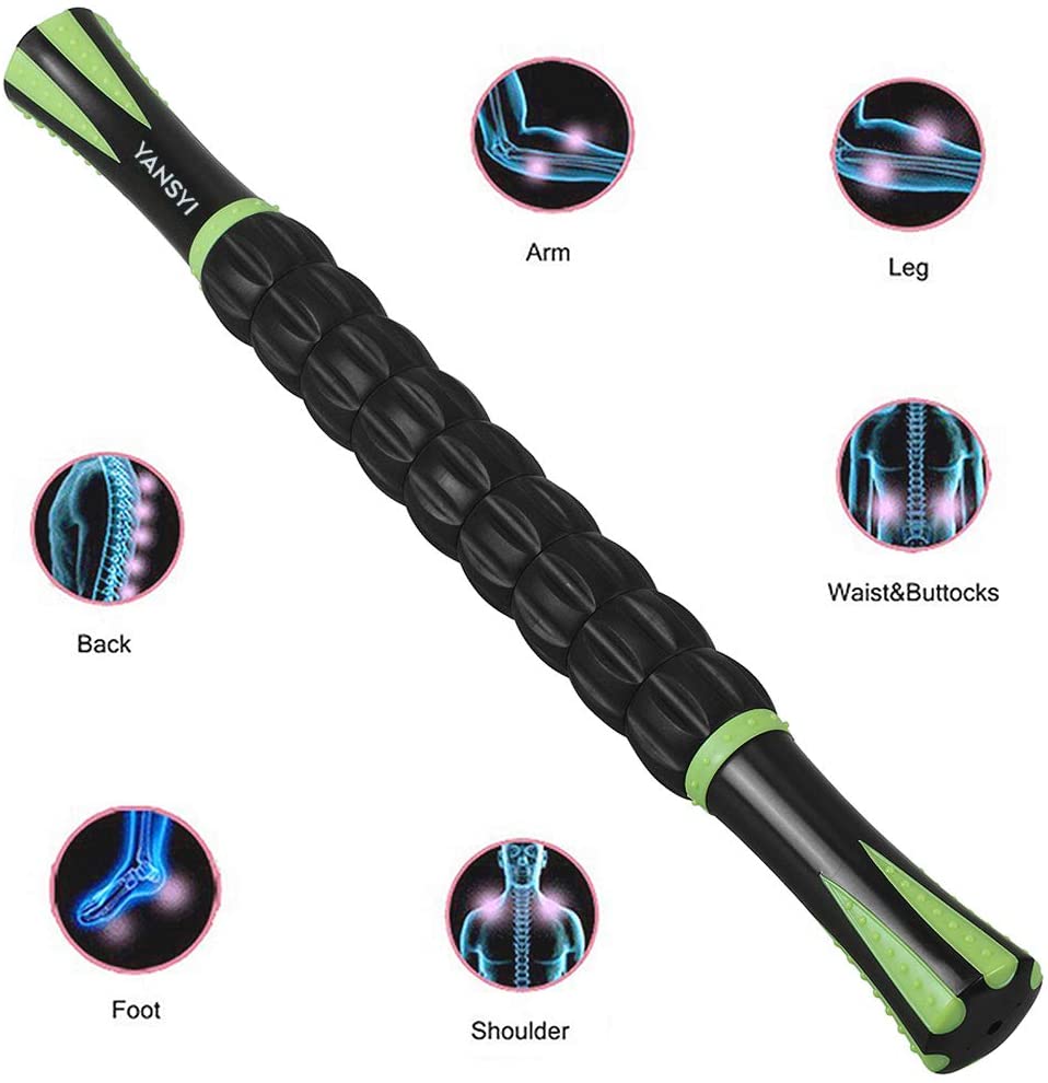 Photo 1 of Yansyi Muscle Roller Stick for Athletes  Body Massage Roller Stick  Release Myofascial Trigger Points Reduce Muscle Soreness Tightness Leg Cramps  Back Pain for Physical Therapy  Recovery Black