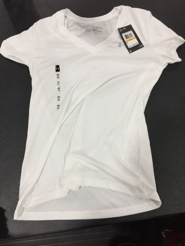 Photo 1 of Underamor White Female Shirt Small Heat Gear Loose VNeck