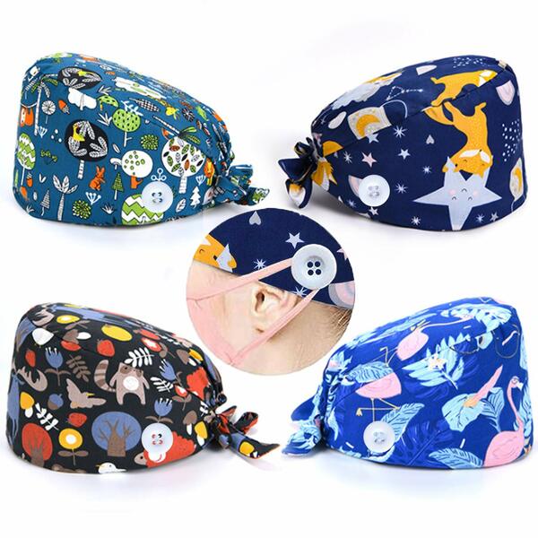 Photo 1 of 4 Pack Cute Printed Working Cap for Women Men