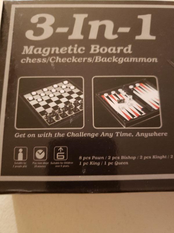 Photo 2 of 3In1 Magnetic Board Chess Checkers Backgammon