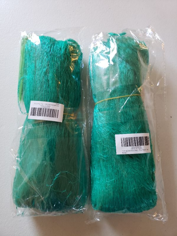 Photo 1 of 13 x 49 Feet Anti Bird Netting Green Garden Netting Protect Fruit and Vegetables from Birds and Animals Bonus 20 PCS Cable Ties  056 in Mesh
LOT OF 2 Packages