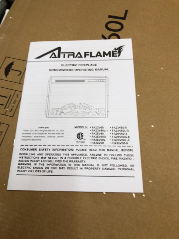 Photo 1 of 26 Electric Fireplace Insert with Touchpad Adjustment on Front and Remote