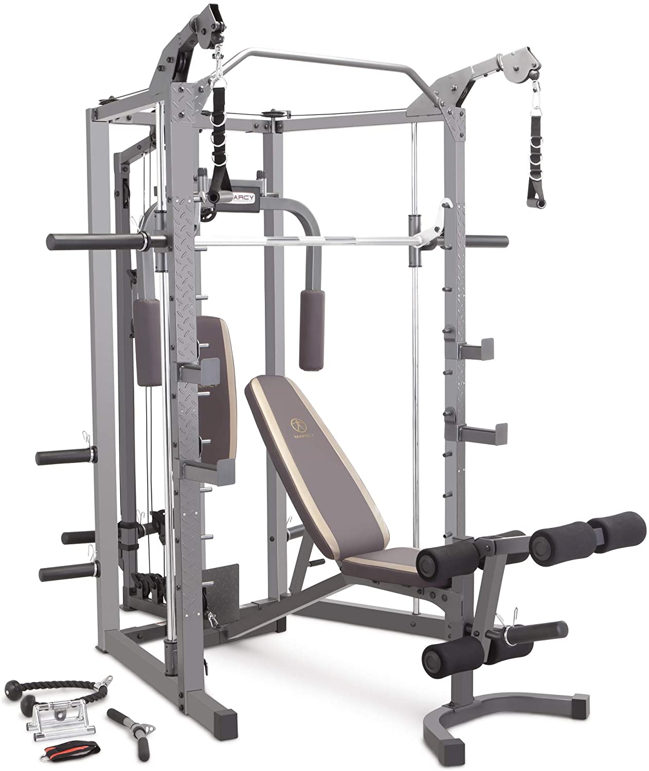 Photo 1 of INCOMPLETE BOX 1 of 3 ONLY Marcy Smith Cage Machine with Workout Bench and Weight Bar Home Gym Equipment SM4008