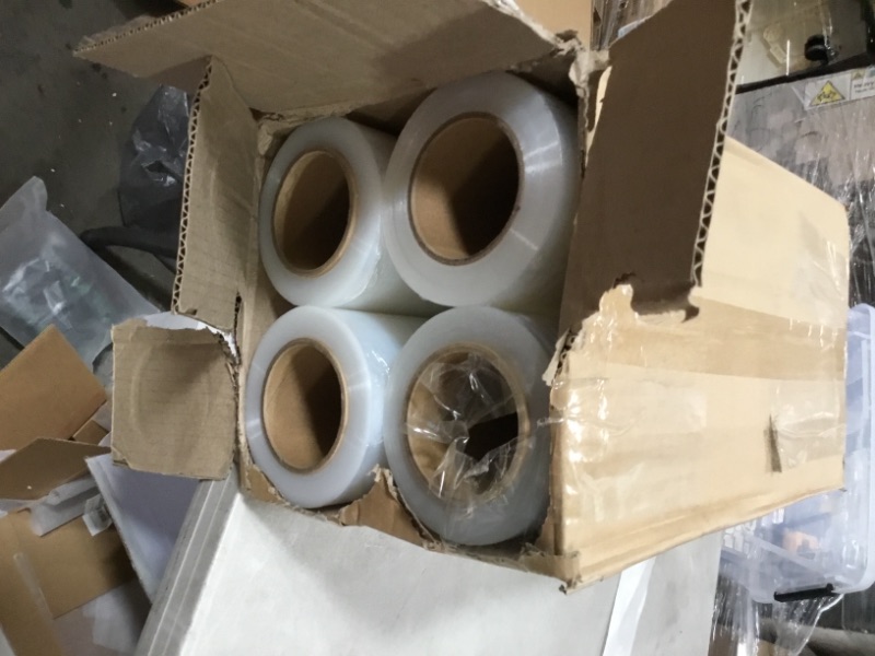 Photo 1 of 18 Stretch FilmWrap 1500 feet 7 Layers 80 Gauge Industrial Strength up to 800 Stretch 20 Microns Clear Cling Durable Adhering Packing Moving Packaging Heavy Duty Shrink Film Box of 4