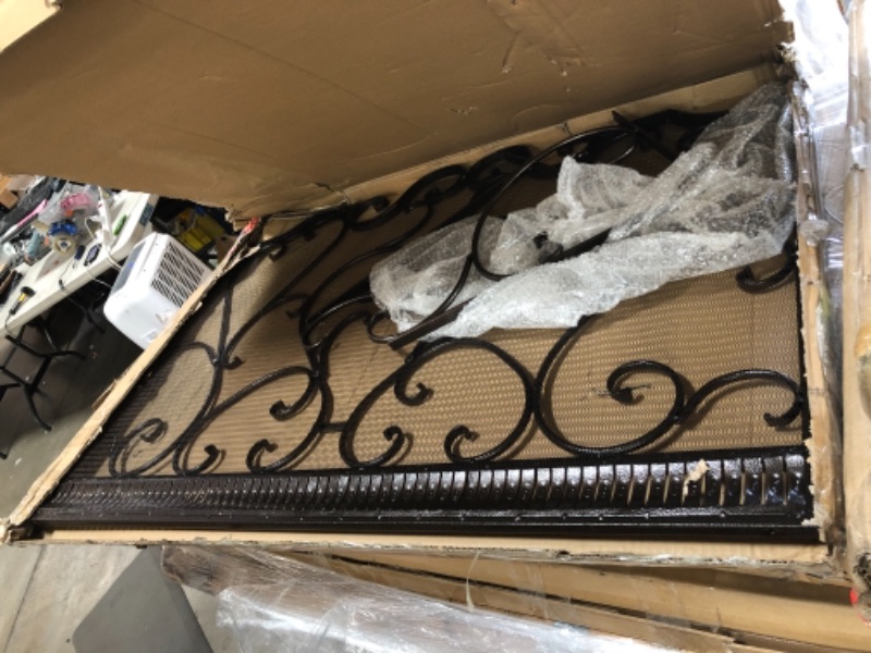 Photo 1 of Adalia Black Brushed Gold Finish Wrought Iron Fireplace Screen