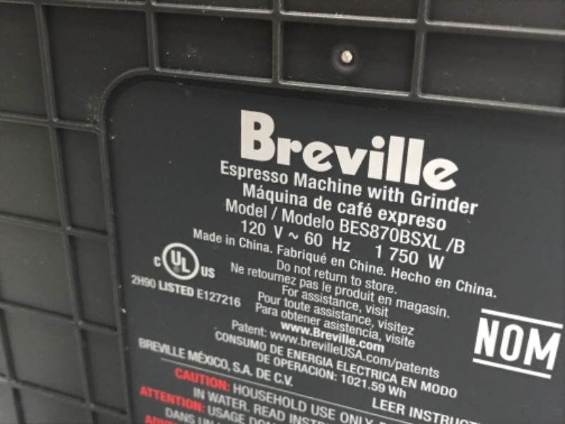 Photo 1 of Breville BES870BSXL Barista Express Espresso Machine Black Sesame