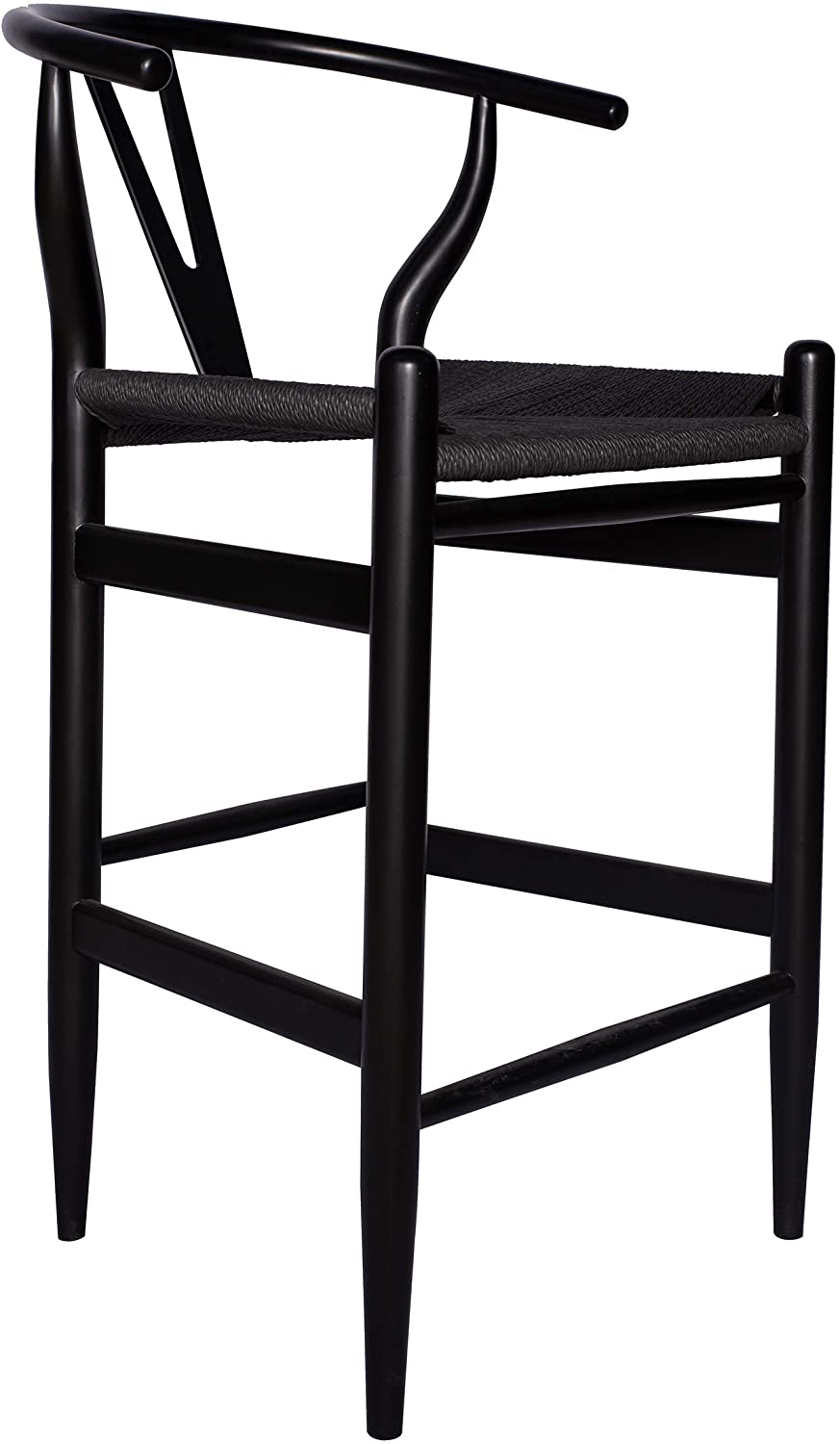 Photo 1 of Amazon Brand  Stone  Beam Wishbone CounterHeight Barstool 382H Beech Wood Black  Black