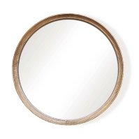 Photo 1 of 26 Classic Wood Round Mirror Natural  Threshold