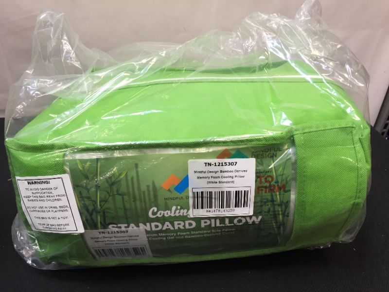 Photo 1 of 2PACK STANDARD SIZE Mindful Design Firm Memory Foam Pillow  Bamboo Derived Cover w Cooling Gel