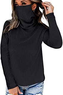 Photo 1 of womens long sleeve top with mask black ribbed large