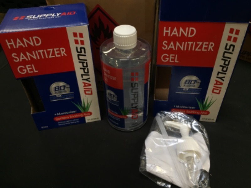 Photo 2 of SupplyAID 80 Alcohol Hand Sanitizer Gel wSoothing Aloe 2 Pack