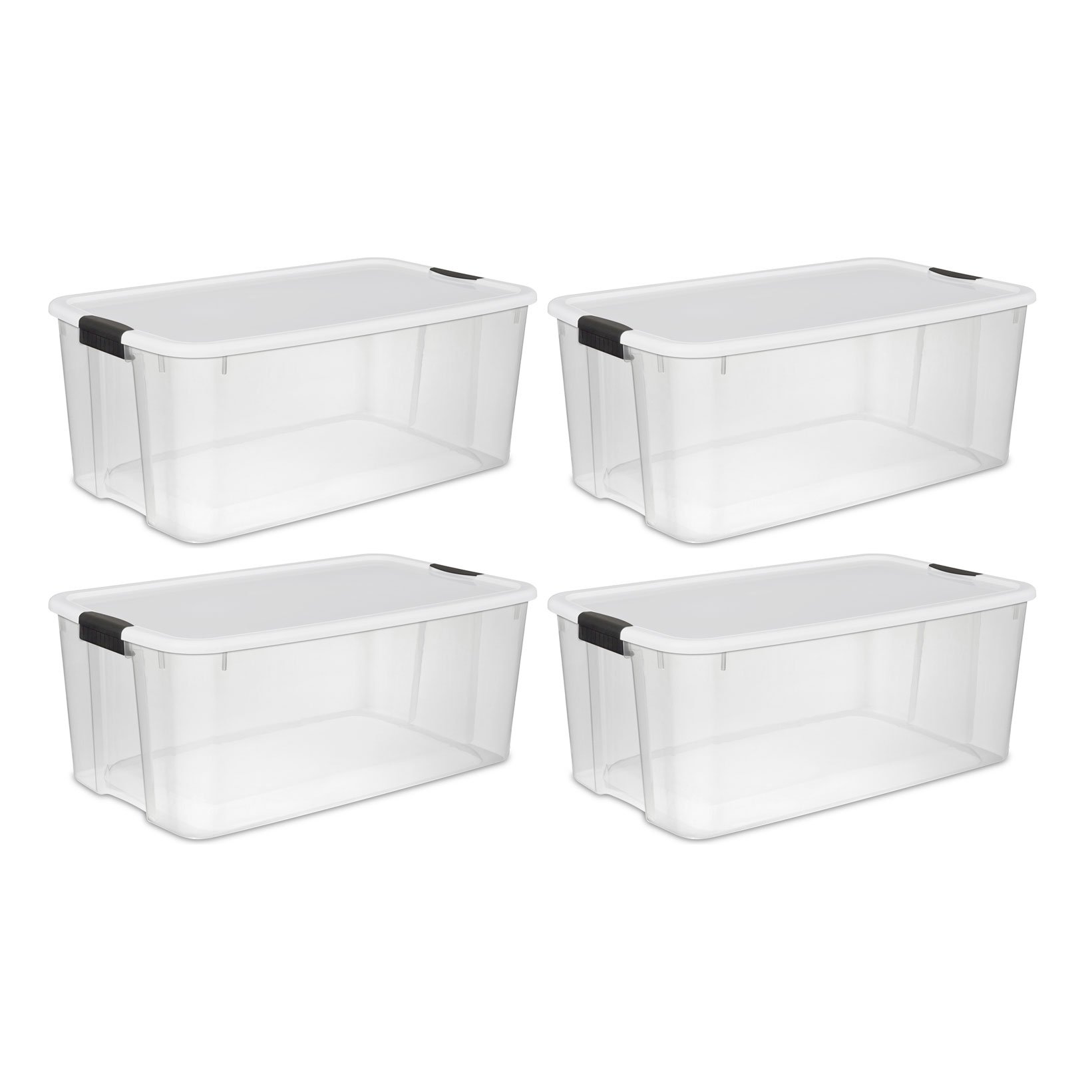 Photo 2 of Sterilite 116 Quart Ultra Latching Clear Plastic Storage Tote Container 4 Pack
