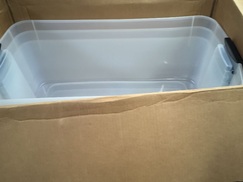 Photo 4 of Sterilite 116 Quart Ultra Latching Clear Plastic Storage Tote Container 4 Pack