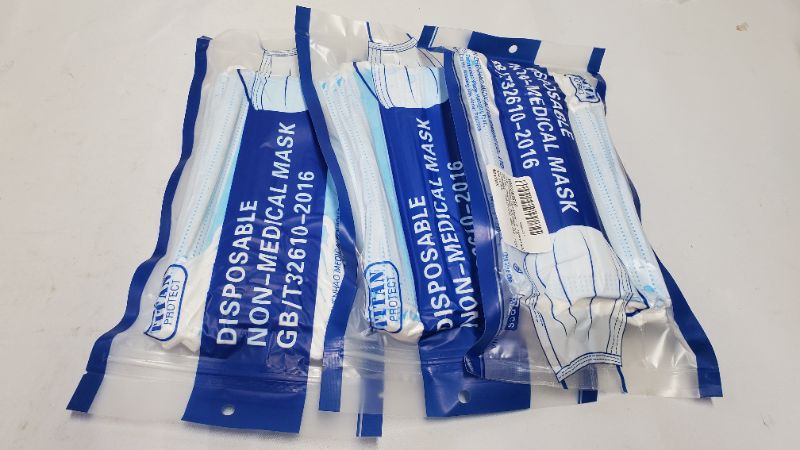 Photo 1 of 60CT DISPOSABLE FACE MASKS