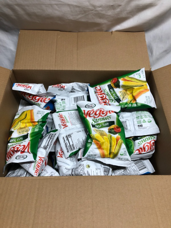 Photo 1 of 24 PACK 1OZ BAG OF VEGGIES STRAWS EXP JULY 21 2021