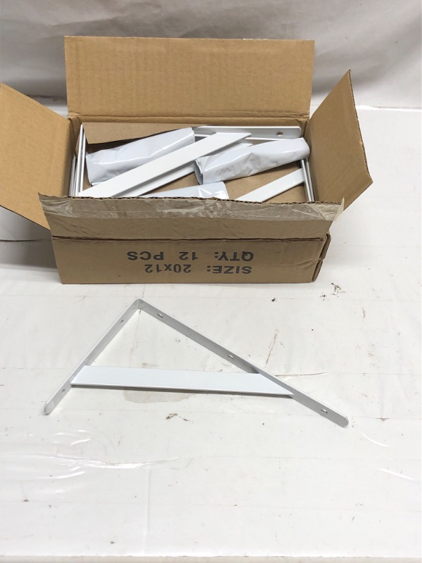 Photo 1 of 12 PACK WHITE SMALL SHELF LBRACKETS