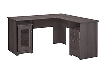 Photo 1 of Bush Furniture Cabot L Shaped Desk Heather Gray Standard Delivery