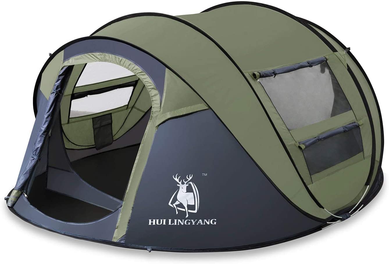 Photo 1 of HuiLingYang Outdoor Instant 4Person Pop Up Dome Tent  Easy Automatic Setup Ideal Shelter for Casual Family Camping Hiking