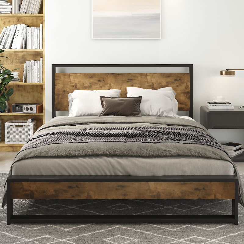 Photo 1 of amolife  wood bed frame xrbc012 dark grey size full 
stock image for reference only not exact product