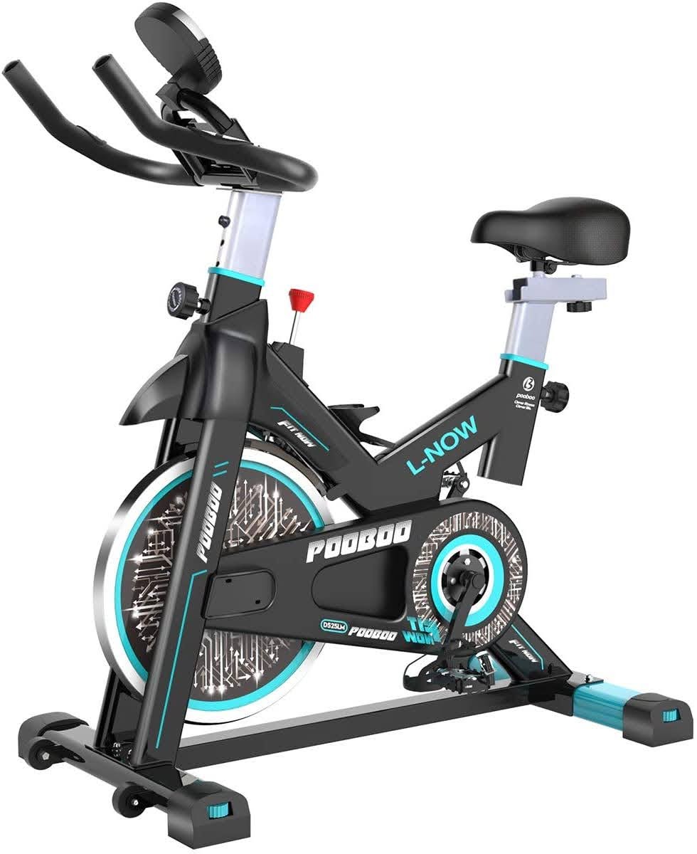 Photo 1 of pooboo Indoor Cycling Bike Belt Drive Indoor Exercise BikeStationary Bike LCD Display for Home Cardio Workout Bike Training