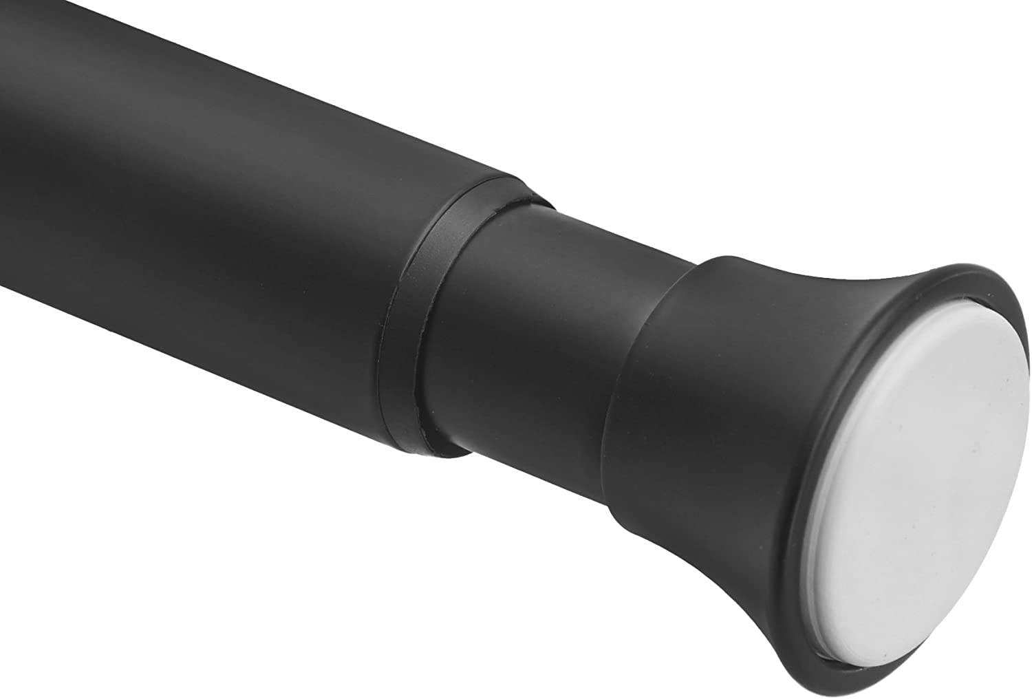 Photo 1 of Amazon Basics Tension Curtain Rod Adjustable 78108 Width  Black Classic Finial