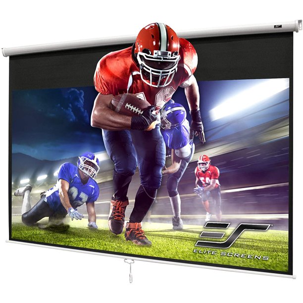 Photo 1 of DENTEDBENT FRAME BROKEN END 
Elite Screens Manual B 100INCH Manual Pull Down Projector Screen Diagonal 169 Diag 4K 8K 3D Ultra HDR HD Ready Home Theater Movie Theatre White Projection Screen with Slow Retract Mechanism M100H