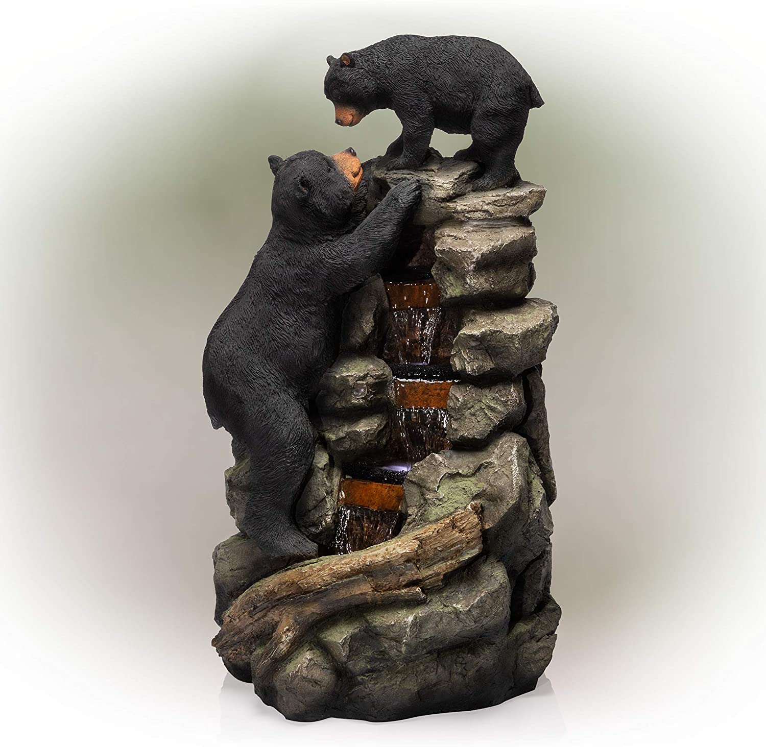 Photo 1 of ASISNo returnsAlpine Corporation TZL178 Bear Fountain 26Inch Tall Brown