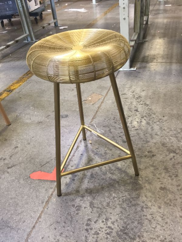 Photo 2 of Addison Wire Weaved Contemporary Counter Height Barstool Gold  Safavieh