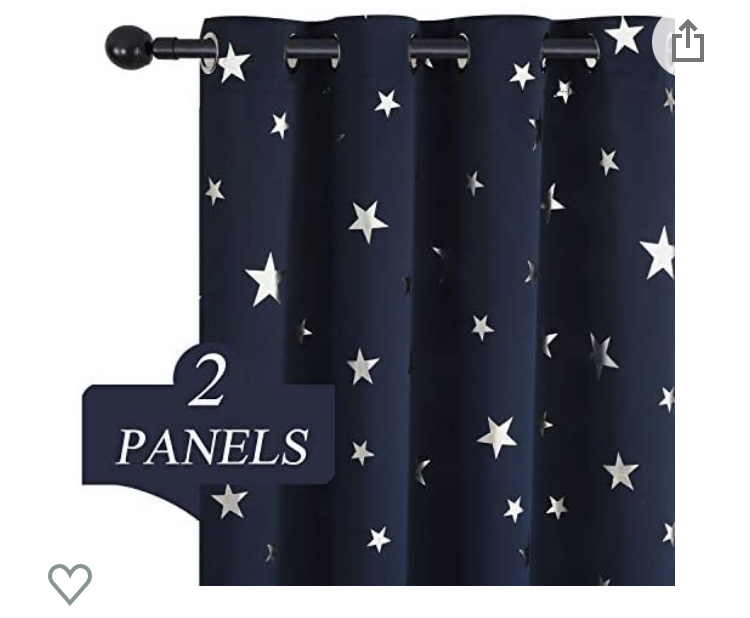 Photo 1 of Estelar Textiler Navy Blackout Curtains for Bedroom 72 Inches Long 2 Panels Set Thermal Insulated Kids Curtains  Drapes for Living Room Dining Room 38W72L Set of 2