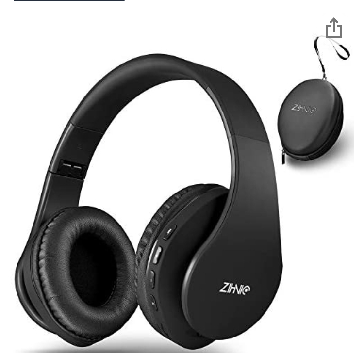 Photo 1 of Wireless Bluetooth Headphones OverEar with Deep Bass Foldable Wireless and Wired Stereo Headset Buit in Mic for Cell Phone PCTV PCLight Weight for Prolonged Wearing Black