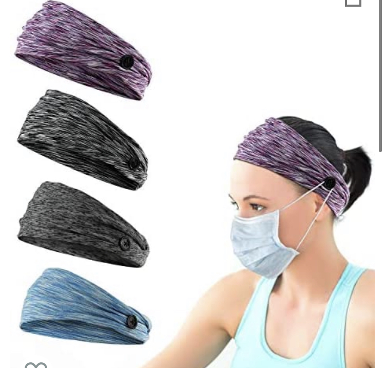 Photo 1 of 4pcs Button Headbands Set Non Slip Elastic Headbands with Button in 4 Colors Hair Accessories for Women Men Moisture Wicking Sweatband Sports Head Wrap for Yoga Sports Outdoor Activities 3 packs