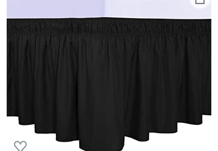Photo 1 of PureFit Wrap Around Ruffled Bed Skirt with Adjustable Elastic Belt  18 Inch Drop Easy to Put On Wrinkle Free Bedskirt Dust Ruffles Bed Frame Cover for Twin Twin XL and Full Size Beds Black
